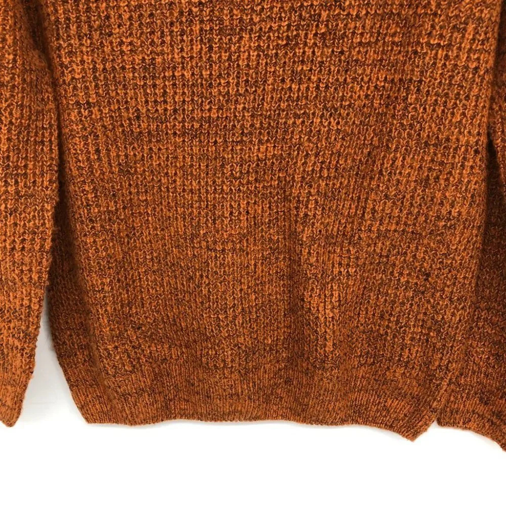 ICHI Ihodansa Rust / Ginger / Orange Long Sleeve Thick Waffle Knit Sweater LG - Picture 9 of 16